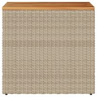 vidaXL Trädgårdsbord med träskiva beige 58x27,5x55 cm konstrotting - Bild 5