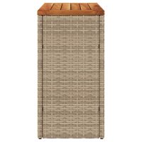 vidaXL Trädgårdsbord med träskiva beige 58x27,5x55 cm konstrotting - Bild 6