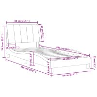 vidaXL Sängram med huvudgavel svart 80x200 cm sammet - Bild 12