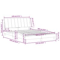 vidaXL Sängram utan madrass ljusgrå 120x200 cm sammet - Bild 12