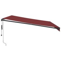 vidaXL Markis automatiskt infällbar vinröd 450x350 cm - Bild 4