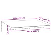 vidaXL Markis automatiskt infällbar vinröd 600x350 cm - Bild 11