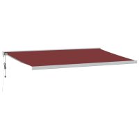 vidaXL Markis automatiskt infällbar vinröd 500x300 cm - Bild 2