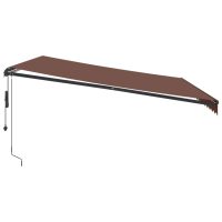 vidaXL Markis automatiskt infällbar brun 450x350 cm - Bild 4