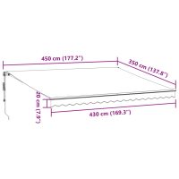 vidaXL Markis automatiskt infällbar brun 450x350 cm - Bild 10