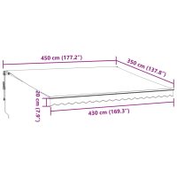 vidaXL Markis automatiskt infällbar brun 450x350 cm - Bild 11