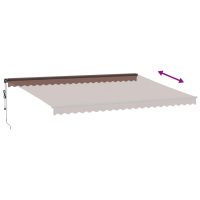 vidaXL Markis automatiskt infällbar med LEDs brun 500x350 cm - Bild 6