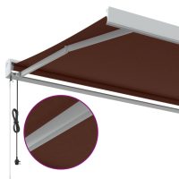 vidaXL Markis automatiskt infällbar 450x300 cm brun - Bild 7