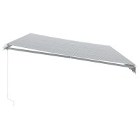 vidaXL Markis manuellt infällbar med LEDs antracit och vit 600x300 cm - Bild 5