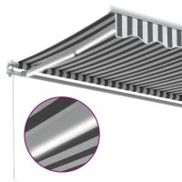 vidaXL Markis manuellt infällbar med LEDs antracit och vit 600x300 cm - Bild 9