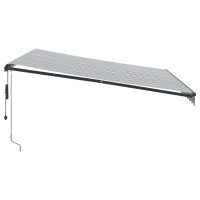 vidaXL Markis automatiskt infällbar antracit och vit 400x350 cm - Bild 4