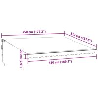 vidaXL Markis automatiskt infällbar 450x350 cm antracit&vit - Bild 11