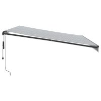 vidaXL Markis automatiskt infällbar med LEDs antracit&vit 450x350 cm - Bild 5