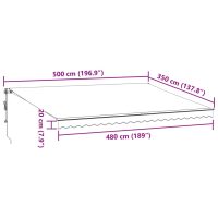 vidaXL Markis automatiskt infällbar med LEDs antracit&vit 500x350 cm - Bild 12