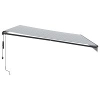 vidaXL Markis automatiskt infällbar med LEDs antracit&vit 500x350 cm - Bild 5