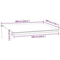 vidaXL Markis manuellt infällbar antracit&vit 600x300 cm - Bild 9