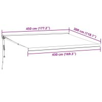 vidaXL Markis infällbar antracit och vit 4,5x3 m tyg&aluminium - Bild 8