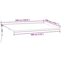 vidaXL Markis infällbar antracit och vit 5x3 m tyg&aluminium - Bild 10