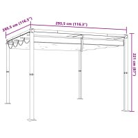 vidaXL Paviljong med infällbart tak gräddvit 3x3 m stål - Bild 9