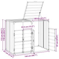 vidaXL Soptunna för dubbla soptunnor brun 144x81x113 cm stål - Bild 12