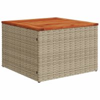 vidaXL Soffgrupp för trädgården med dynor 6 delar beige konstrotting - Bild 11