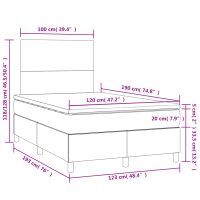 vidaXL Ramsäng med madrass & LED cappuccino 120x190 cm konstläder - Bild 11