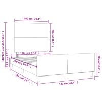 vidaXL Sängram med huvudgavel cappuccino 120x190 cm konstläder - Bild 11