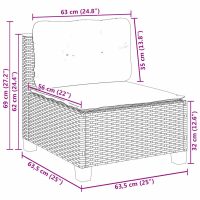 vidaXL Soffgrupp för trädgården med dynor 5 delar beige konstrotting - Bild 10