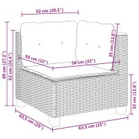 vidaXL Soffgrupp för trädgården med dynor 5 delar beige konstrotting - Bild 11