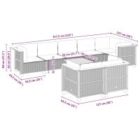 vidaXL Soffgrupp för trädgården med dynor 9 delar beige konstrotting - Bild 8