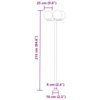 vidaXL Utomhusgolvlampor 3 st silver 215 cm rostfritt stål - Bild 7