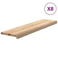 vidaXL Trappstegsmattor 8 pcs obehandlad 100x25x2 cm massiv ek - Bild 3