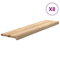 vidaXL Trappstegsmattor 8 pcs obehandlad 110x25x2 cm massiv ek - Bild 3