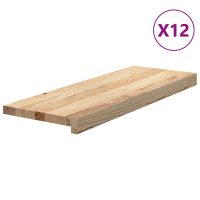 vidaXL Trappstegsmattor 12 pcs obehandlad 70x25x2 cm massiv ek - Bild 3