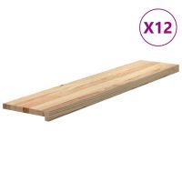 vidaXL Trappstegsmattor 12 pcs obehandlad 120x25x2 cm massiv ek - Bild 3