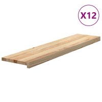 vidaXL Trappstegsmattor 12 pcs obehandlad 110x30x2 cm massiv ek - Bild 3