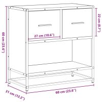 vidaXL Sängbord brun ek 60x31x60 cm konstruerat trä och metall - Bild 11