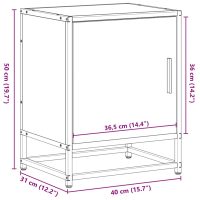 vidaXL Sängbord rökfärgad ek 40x31x50 cm konstruerat trä och metall - Bild 12