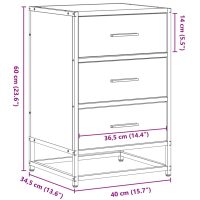 vidaXL Sängbord rökfärgad ek 40x34,5x60 cm konstruerat trä och metall - Bild 11