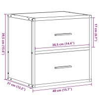 vidaXL Väggmonterat sängbord sonoma-ek 40x31x39,5 cm - Bild 12