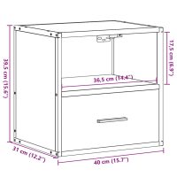 vidaXL Väggmonterat sängbord sonoma-ek 40x31x39,5 cm - Bild 12