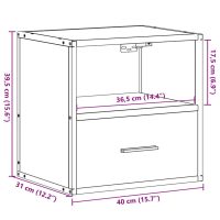 vidaXL Väggmonterade sängbord rökfärgad ek 40x31x39,5 cm - Bild 12