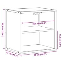 vidaXL Väggmonterade sängbord svart 40x31x39,5 cm - Bild 12