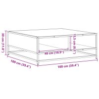 vidaXL Soffbord sonoma-ek 100x100x30 cm konstruerat trä och metall - Bild 10