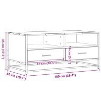 vidaXL Soffbord brun ek 100x50x45 cm konstruerat trä och metall - Bild 11