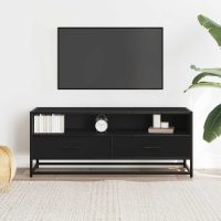 vidaXL Tv-bänk svart 100x34,5x40 cm konstruerat trä och metall - Bild 3