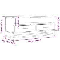 vidaXL Tv-bänk sonoma-ek 100x34,5x40 cm konstruerat trä och metall - Bild 10