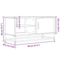 vidaXL Tv-bänk sonoma-ek 80x34,5x40 cm konstruerat trä och metall - Bild 11