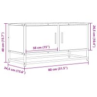 vidaXL Tv-bänk sonoma-ek 80x34,5x40 cm konstruerat trä och metall - Bild 10