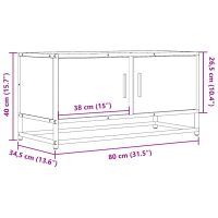 vidaXL Tv-bänk grå sonoma 80x34,5x40 cm konstruerat trä och metall - Bild 10